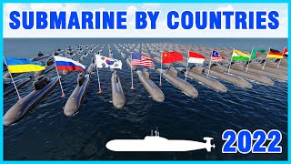 Submarine Fleet Strength by Country NEW 2022 3d Comparison