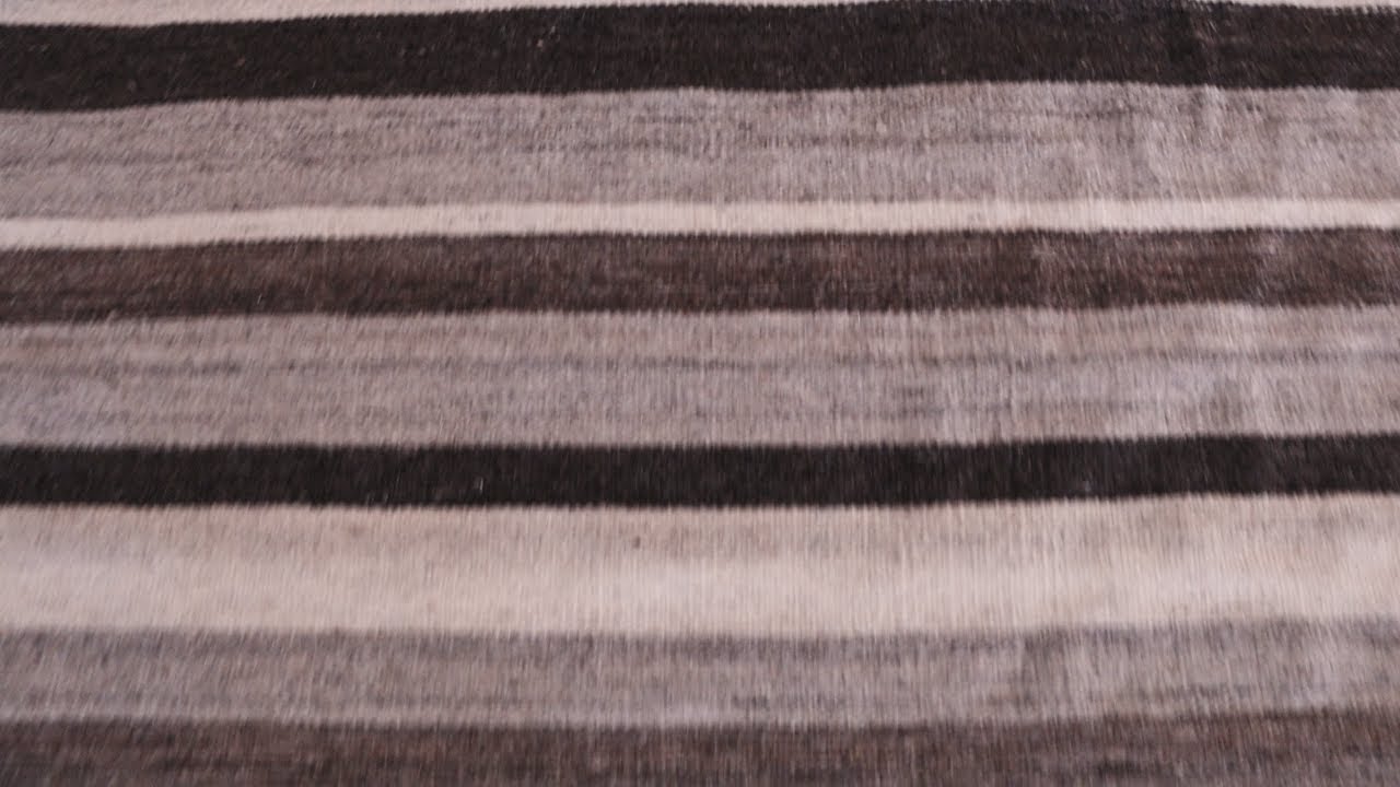 Modern Tulu Nadu “Line Segment” Wool Rug – Organic Geometry in Earthbound Tones N12997