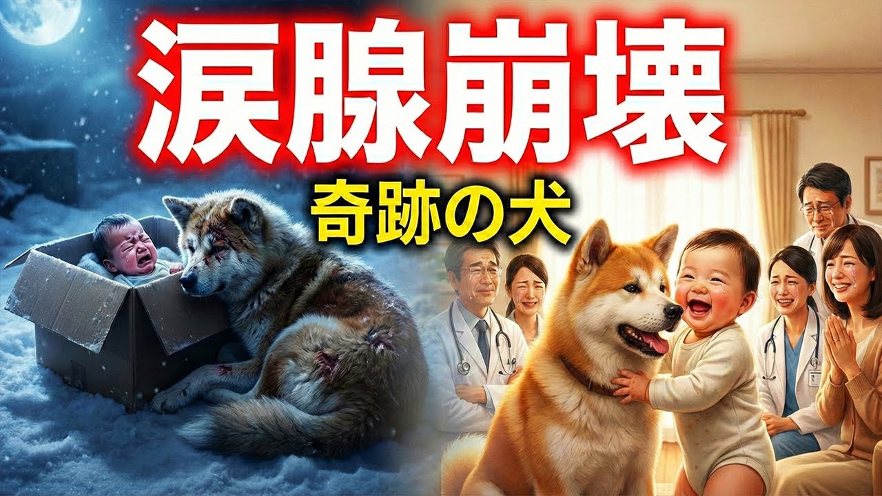 氷点下の街角で母に捨てられた赤ん坊、それを拾った傷だらけの秋田犬が向かった先は… 医師も驚愕した奇跡の結末に涙腺崩壊！