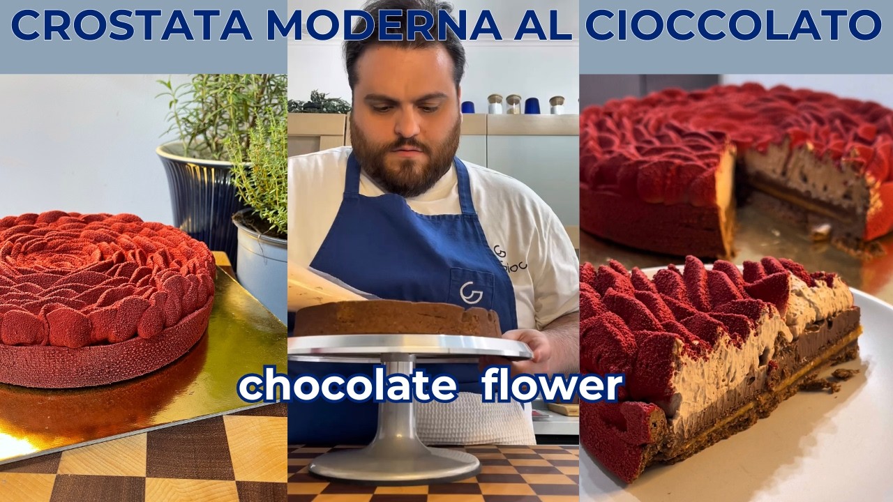 CROSTATA MODERNA AL CIOCCOLATO E NOCCIOLE - la mia CHOCOLATE FLOWER