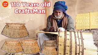 110 Years old Talented craftsman making a Winnover by knitting Skills | Craftsmanship of Weaving Art