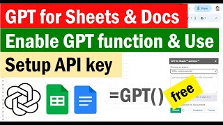 How to Use GPT for Sheets and Docs Extension | How to Setup API key | enable gpt function in sheet screenshot 3
