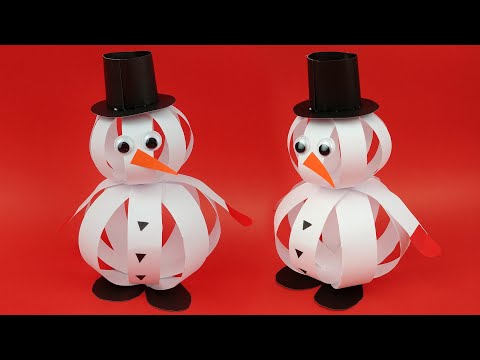 BAŁWAN Z PAPIERU 3D ⛄ HOW TO MAKE PAPER SNOWMAN ☃ Christmas Paper Crafts || █▬█ █ ▀█▀❤️🧡💛💚💙