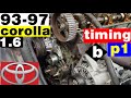 how to replace timing belt water pump toyota corolla 1.6 replacement remove timing belt water part1