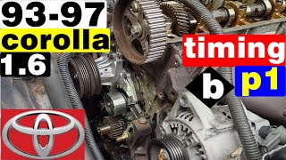 how to replace timing belt water pump 1993 97 toyota corolla 1.6 timing belt water replacement part1