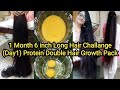 1 Month 6 inch Long Hair Challange (Week1) Protein Double Hair Growth Pack | #Chishbeauty