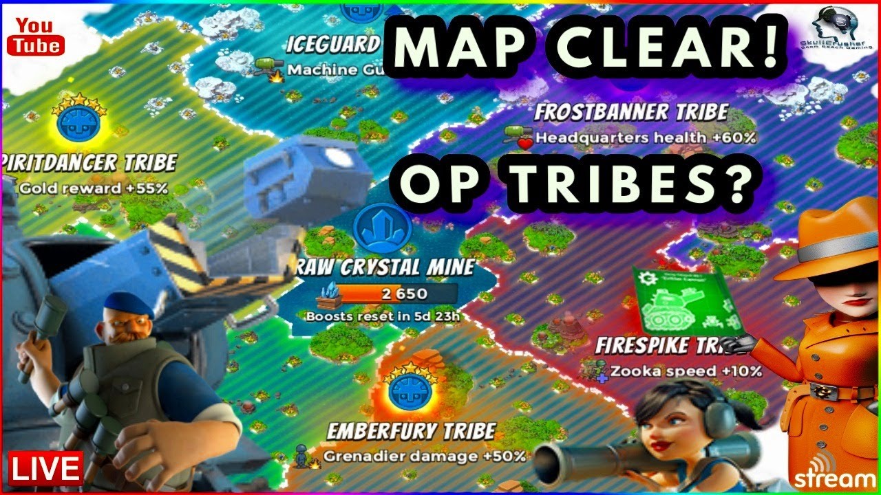 Boom Beach/OP TRIBES!?**Map Clear** with Critter Cannons