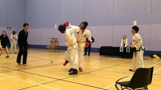 James and Ross sparring at Warwick TKD Comp