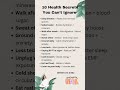 10 health secrets you cannot ignore