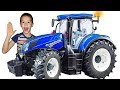 Unboxing and Assembling new Tractor Power Wheel Toy Pretend Plat with Truck