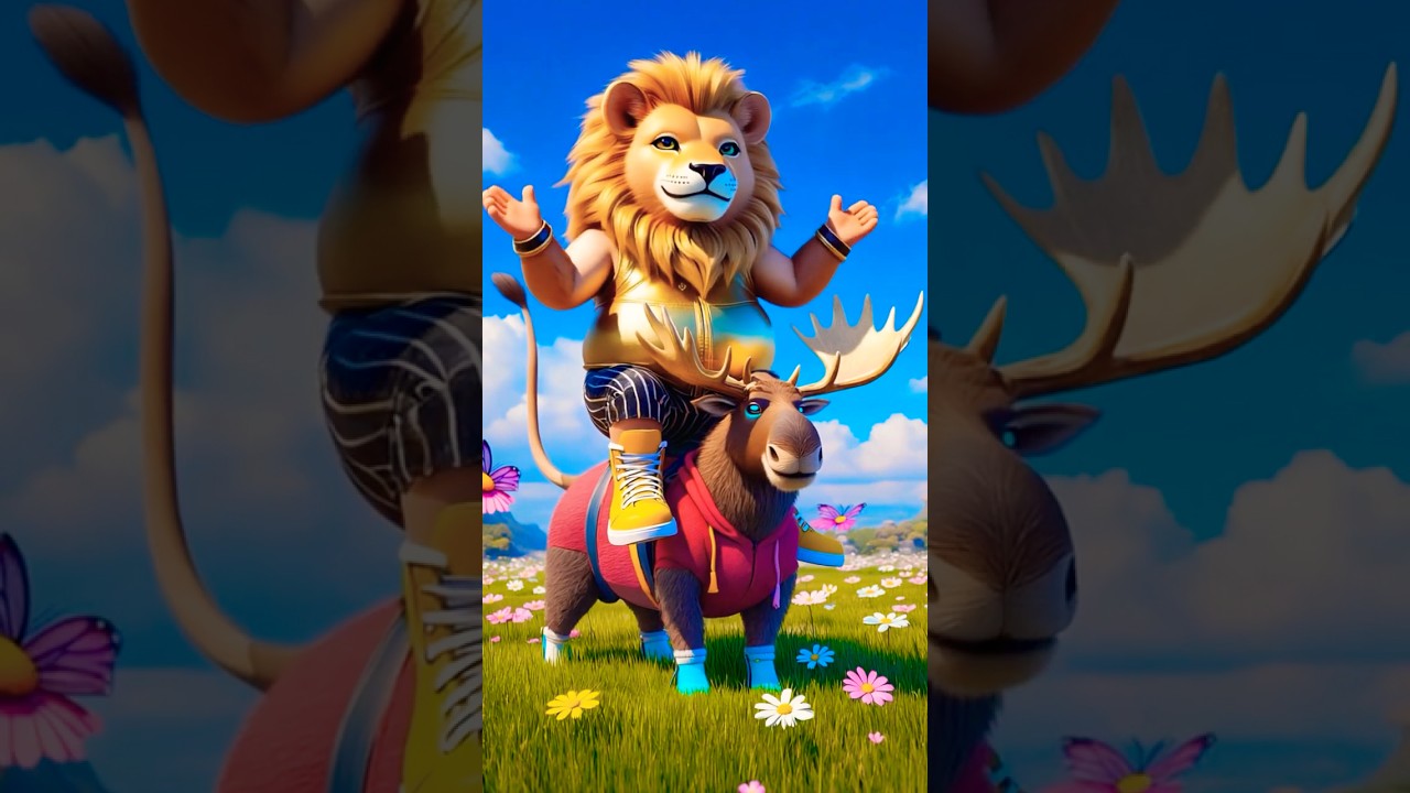 Funny Chubby Animals Riding Other Animals | Kids Cartoon Shorts | Silly Falls, Bounces KIds Cartoon