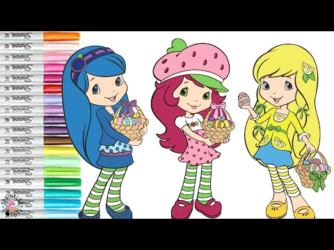Strawberry Shortcake and Friends Coloring Book Pages Easter Fun Blueberry  Muffin Lemon Meringue 