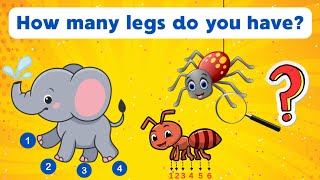 1 2 3 4...How many legs do you have?🦵🏻 Learn numbers in a fun interactive way | Kids rhymes 1️⃣2️⃣