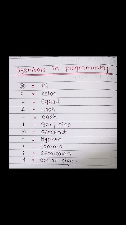 Important symbols in programming 💥💫 Very important ️ Coding ️ 💯 # ...