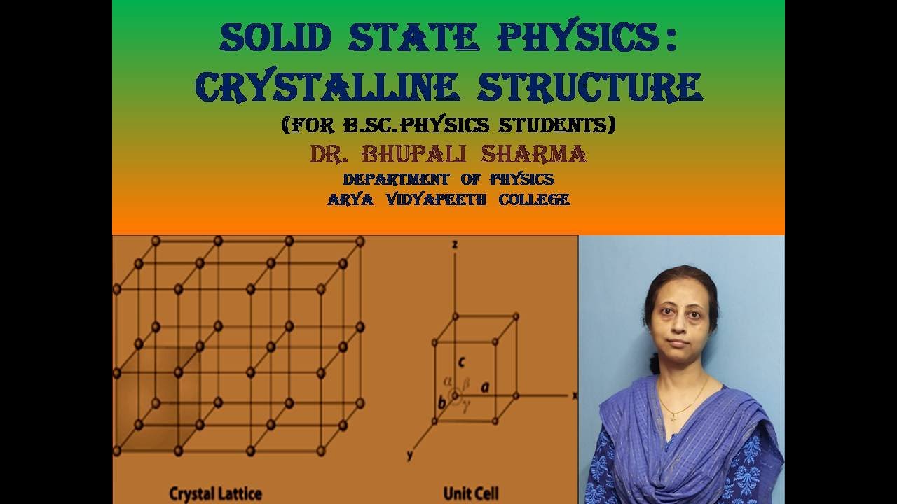 SOLID STATE PHYSICS : CRYSTALLINE STRUCTURE(For B. Sc. Physics students ...