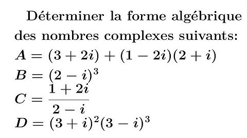 Nombres complexes (1): Forme algébrique.#expression _conjuguée