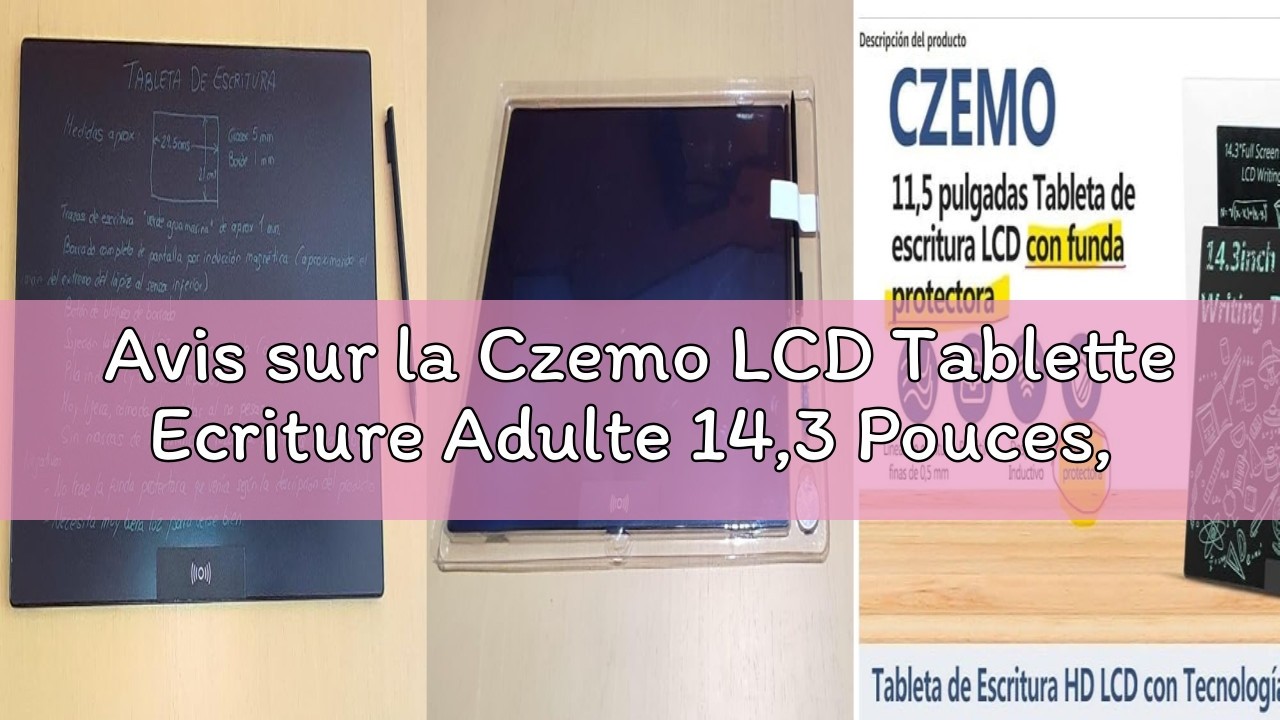 Tablette D’écriture LCD 14,3 Pouces – 96,5% D’écriture – Design Pliable 3 Zones – Stylet Magnétique – Écologique