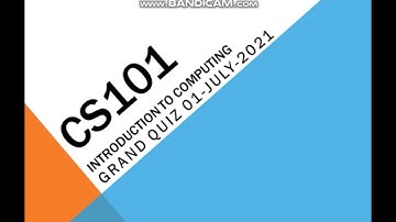 CS101 Introduction to Computing. Grand Quiz in Urdu/Hindi