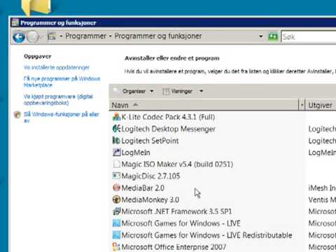 Avinstallere et program
