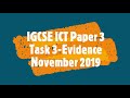 IGCSE ICT Paper 3 Task 3 Evidence November 2019