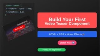 VIDEO TEASER PROJECT USING HTML AND CSS ||  BEST BEGIINER PROJECT || TECHHIM