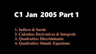 C1 2005 Jan Part1 | Q1,2,3,4