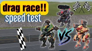 WAR ROBOTS | drag race speed test [loki, strider, kumiho]