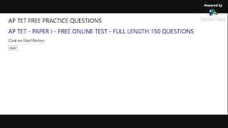 AP TET - PAPER I - FREE ONLINE TEST - 150 QUESTIONS screenshot 4