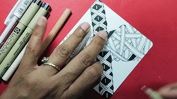 Twin Tangles (15) - Umble and Vega- Step by Step guided Zentangle Tutorial by CZT Sanyukta Saxena