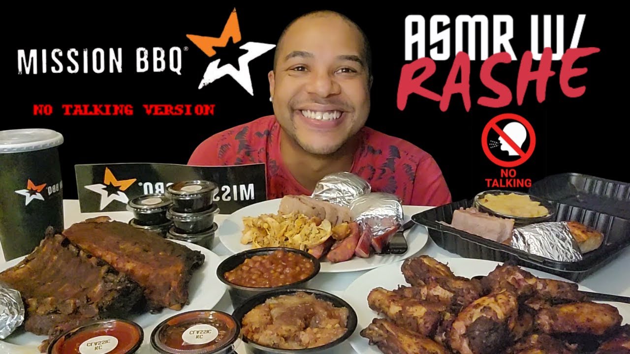 ASMR Rashe🔥 Mission BBQ Feast 🍖 Ribs + Brisket + Wings 🍗 (No Talking/ Absolutely Silent Version)