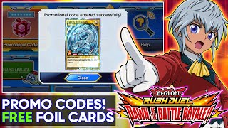 FREE PROMO UNLOCK CODES! Foil Cards \u0026 Accessories! Yu-Gi-Oh! RUSH DUEL: Dawn of the Battle Royale!!