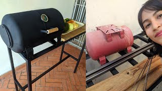 DOING MY SUPER MINI GRILLSMOKER USING A GAS CYLINDER / KellyBlogs