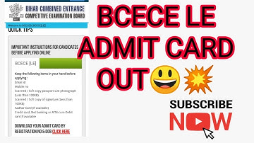 Bcece le 2021 admit card out now|