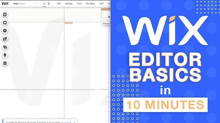 WIX Editor Basics in 10 Minutes!