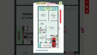30 X 60 House Plan With Car Parking 3060 3bhk Home Design houseplan shorts youtubeshorts