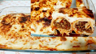 كانيلونى باللحمة المفرومة باسهل ما يكون طعم حكايه / Meat Cannelloni