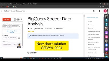 NEW 2024 BigQuery Soccer Data Analysis #GSP849 SHORT SOLUTION  || #gcp #arcade #googlecloud