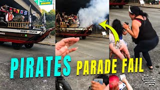 Sea Fair Pirates Parade Shoots off a Cannon Blast and Scares a Woman