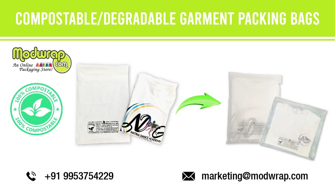 Compostable Garment Bag for Fashion Packaging