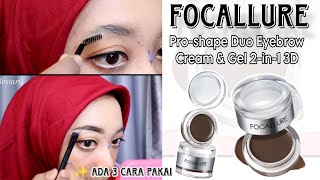 TERBARU FOCALLURE Pro-shape Duo Eyebrow Cream & Gel 2-in-1 3D