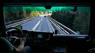 Pov Scania R450 San Bernardino pass towards  Germany