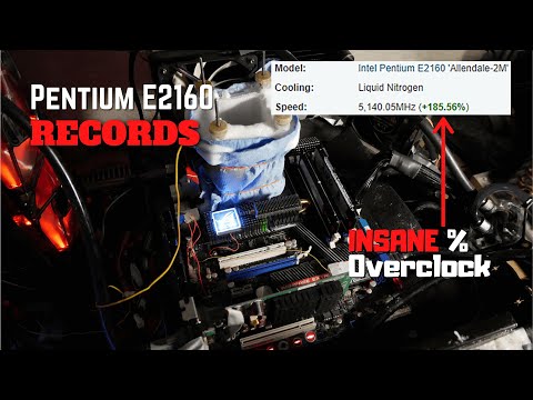 INSANE % Overclock: Intel Pentium E2160 Overclocked to 5.14GHz on LN2 (+185.56%).