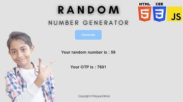 How To Build Random Number Generator In HTML , CSS And JAVASCRIPT