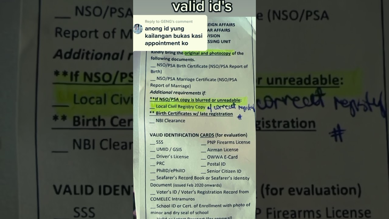 Valid I'd for passport application