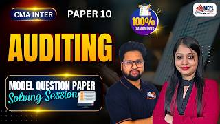 CMA Inter - Corporate Accounting & Auditing | MQP Solving📝| MEPL Classes