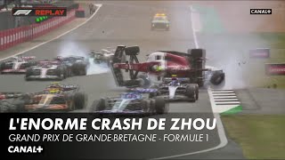 Le terrible crash de Guanyu Zhou au départ du Grand Prix de Grande-Bretagne - F1