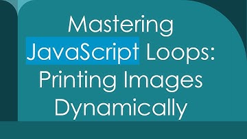 Mastering JavaScript Loops: Printing Images Dynamically