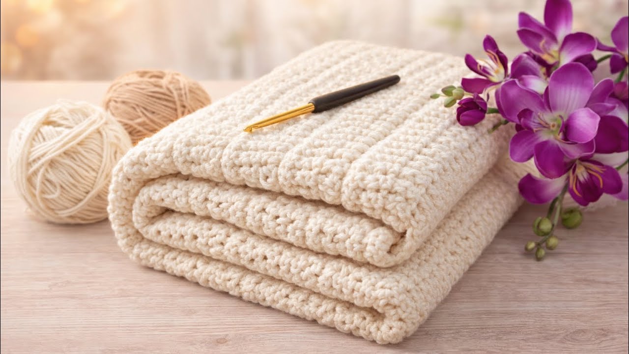 Easy Crochet Blanket Pattern for Beginners (Super Cozy & Fast!)🧶✨️