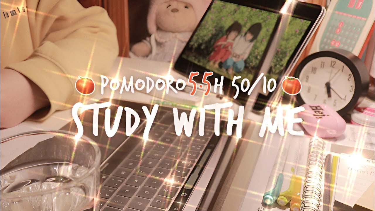 Aesthetic Pomodoro Study With Me Chinese Style 5.5h real-time｜Pomodoro learning method 50+10