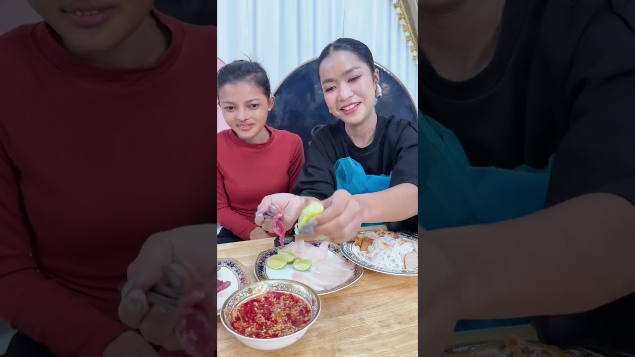 Famous Influencers blink pick and eat food in Cambodia.